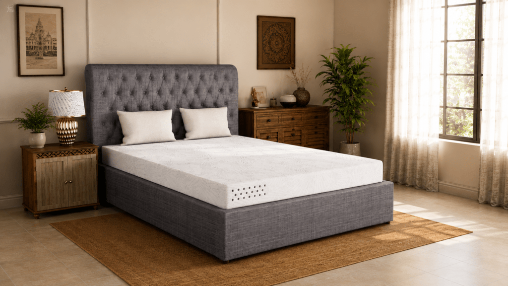 Cooling mattress in modern Bangalore bedroom